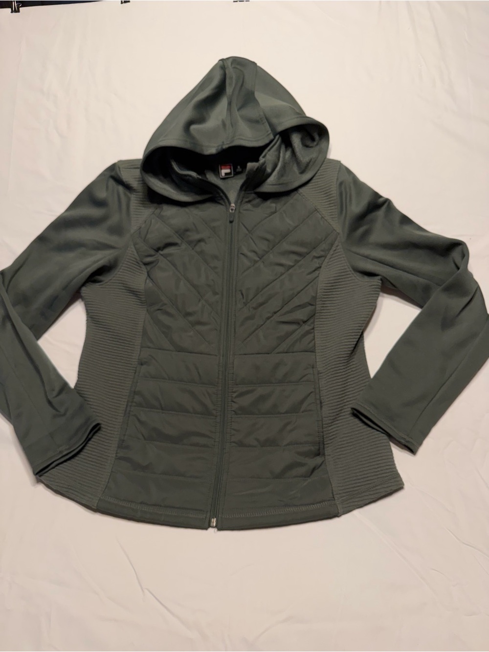 Fila SportOlive Green Quilted Hooded Jacket XL